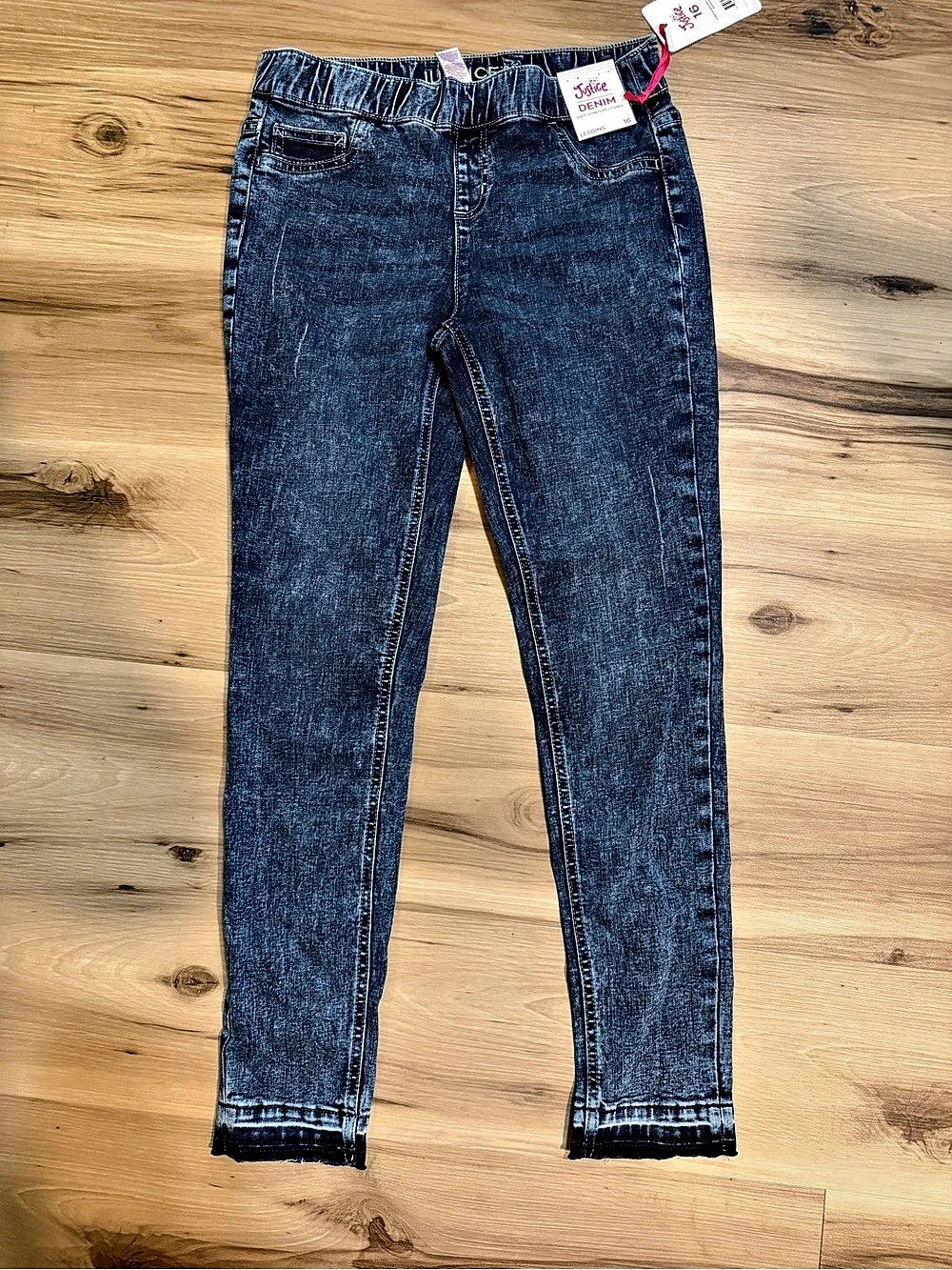 Justice Acid Wash Denim Legging Blue Girlse NWT